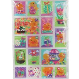 Naklejki żelowe wielkanocne na okno, samoprzylepne, kolorowe, bezklejowe, 20x14CM cm.