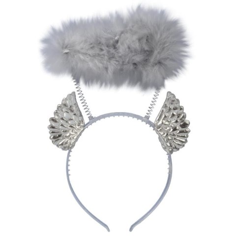 Opaska dla aniołka SREBRNA AUREOLA z puszku anioł