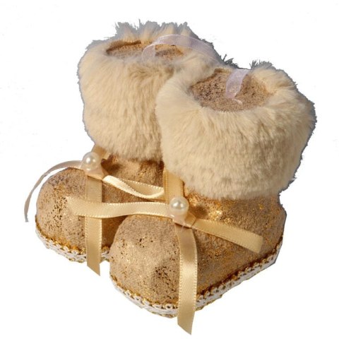 Ozdoba bożonarodzeniowa zawieszka welurowa BUCIKI 11 cm