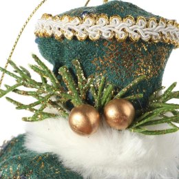 Ozdoba bożonarodzeniowa zawieszka welurowy KAPELUSZ ZIELONY 9 cm