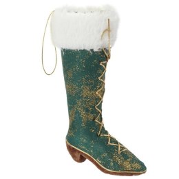Ozdoba bożonarodzeniowa zawieszka welurowy KOZACZEK ZIELONY 18 cm