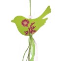 PTASZEK DREWNIANY ZAWIESZKA 70CM WIELKANOC ZIELONY