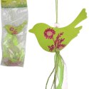 PTASZEK DREWNIANY ZAWIESZKA 70CM WIELKANOC ZIELONY