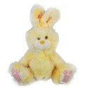Pluszowy Zajączek Wielkanocny 36cm w Kolorze Żółtym - Stojąca Figurka z Ruchomymi Uszami