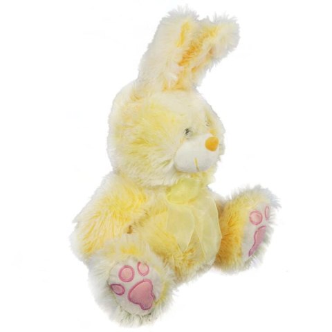 Pluszowy Zajączek Wielkanocny 36cm w Kolorze Żółtym - Stojąca Figurka z Ruchomymi Uszami