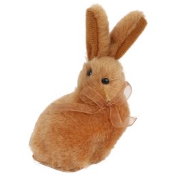 Pluszowy zając wielkanocny stojący dekoracja brązowa - 10 cm