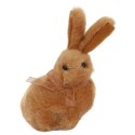 Pluszowy zając wielkanocny stojący dekoracja brązowa - 10 cm