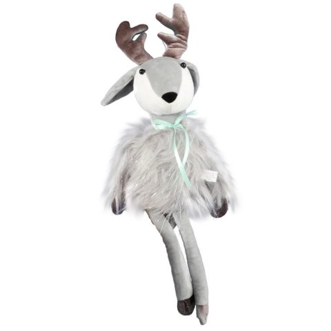 RENIFER ŚWIĄTECZNY ŁOŚ SIEDZĄCY Z FUTERKIEM 43CM