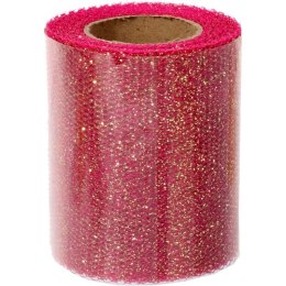 Różowa Organza Dekoracyjna na Szpuli, Szerokość 8 cm, Długość 10 m