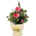 Różowe Różyczki w Doniczce - Sztuczne Kwiaty do Dekoracji Wnętrza i Ogrodu 18cm