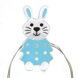 Świetlna Girlanda Wielkanocna Zajaczki 10 LED - Niebieska, Ozdoba Zewnętrzna i Wnętrzna, Zasilana na Baterie