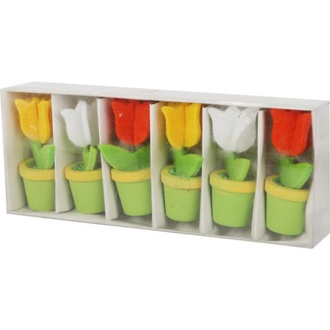 TULIPANY FILCOWE SPINKI KLAMERKI 6SZT WIELKANOC WIOSNA