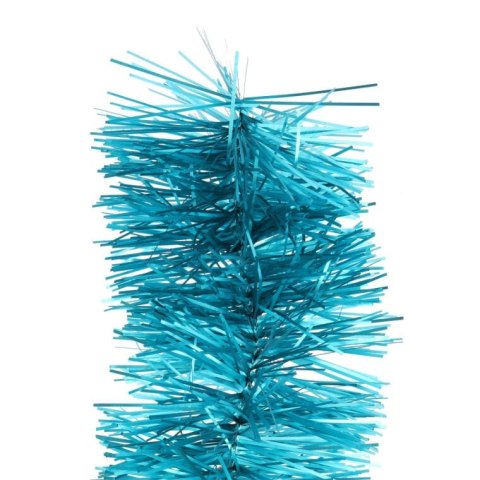 Turkusowy łańcuch choinkowy z folii metalizowanej, fi 7 cm, 2m długości