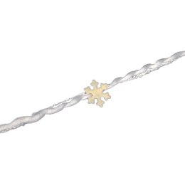 WSTĄŻKA Taśma świąteczna wełniana ze śnieżynkami