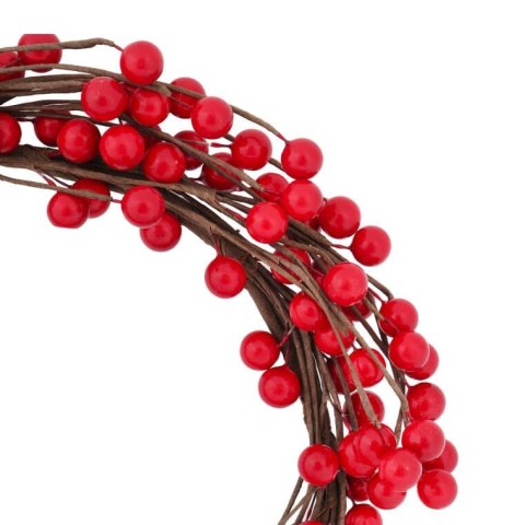 Wianek Świąteczny z Jarzębiny 25cm - Czerwony Dekoracyjny Stroik