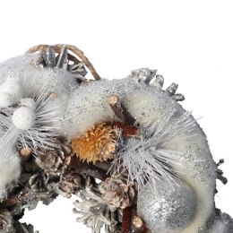 Wianek świąteczny dekoracja na drzwi 26 cm biały