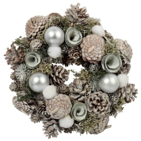 Wianek świąteczny dekoracja na drzwi 26 cm niebieski