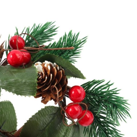 Wianek z jarzębiny z liśćmi stroik 9 cm