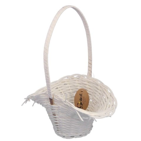 Wielkanocny Koszyk do Święcenia i Dekoracji Wiosennej, Biały, 30 cm