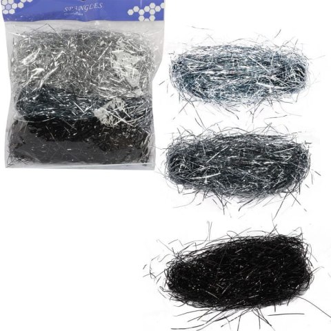 Włos anielski na choinkę srebrno czarny Lameta Święta 7 g