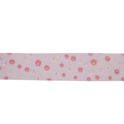 Wstążka Dekoracyjna Różowa w Kwiatki 5 cm - Idealna na Wielkanoc i Wiosnę