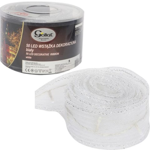 Wstążka Dekoracyjna z Białymi LED 50 Światełek, Długość 3m, do Użycia Wewnętrzne