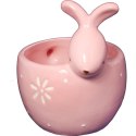 ZAJĄC CERAMICZNY PODSTAWKA MISECZKA RÓŻOWA