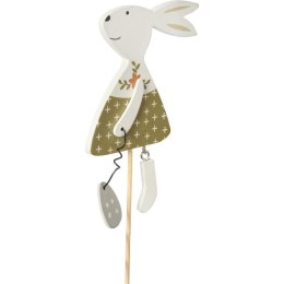 ZAJĄC DREWNIANY NA PIKU WIELKANOC ZIELONY