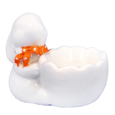 ZAJĄCZEK CERAMICZNA PODSTAWKA KIELISZEK DO JAJKA BIAŁY