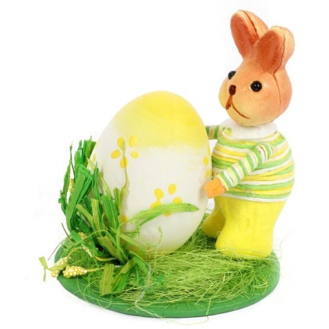 ZAJĄCZEK Z JAJKIEM DEKORACJA WIELKANOCNA Z SIZALEM 10CM