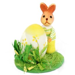 ZAJĄCZEK Z JAJKIEM DEKORACJA WIELKANOCNA Z SIZALEM 10CM