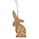 ZAJĄCZKI ZAWIESZKI DREWNIANE 2SZT WIELKANOC WIOSNA BRĄZOWE