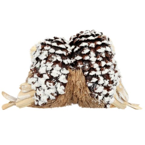 ZAWIESZKA ŚWIĄTECZNA DREWNIANE SÓWKI Z DEKORACJĄ 24 CM