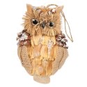 ZAWIESZKA ŚWIĄTECZNA SOWA Z NATURALNYCH MATERIAŁOW 17 CM