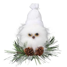 ZAWIESZKA ŚWIĄTECZNA SOWA Z PIÓRKAMI 13 CM