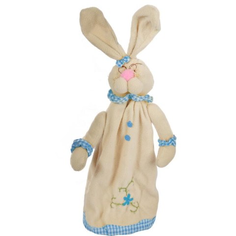 Zając pluszowy stojący na teleskopach 45cm niebieski