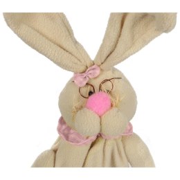 Zając pluszowy stojący na teleskopach 45cm różowy