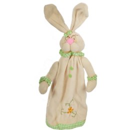 Zając pluszowy stojący na teleskopach 45cm zielony