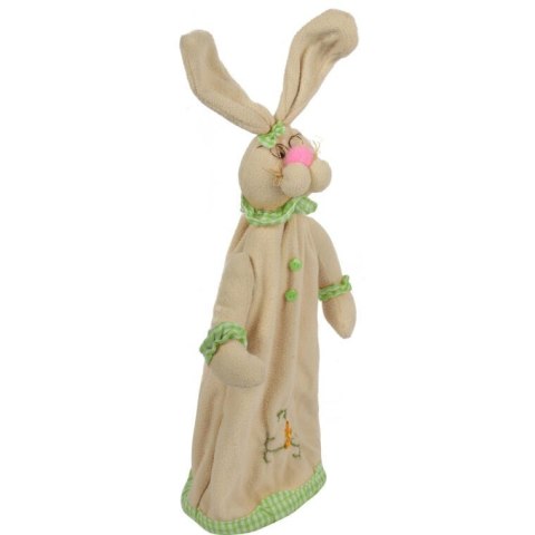 Zając pluszowy stojący na teleskopach 45cm zielony