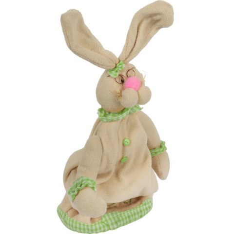 Zając pluszowy stojący na teleskopach 45cm zielony