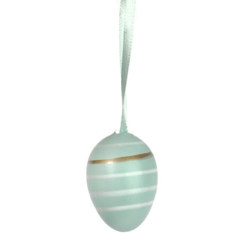 Zestaw 12 Kolorowych Jajek Wielkanocnych na Zawieszki ze Złotym Dekorem 4 cm