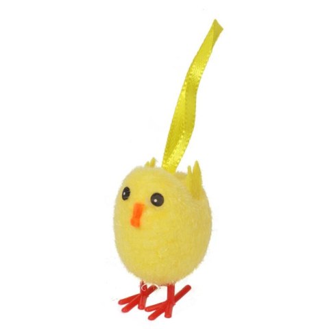 Zestaw 6 Miękkich Dekoracyjnych Kurczaków - Zawieszki, 3,5cm, Kolor Żółty