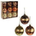 Zestaw 9 Dekoracyjnych Bombek Świątecznych w Odcieniach Brązu, 6 cm.