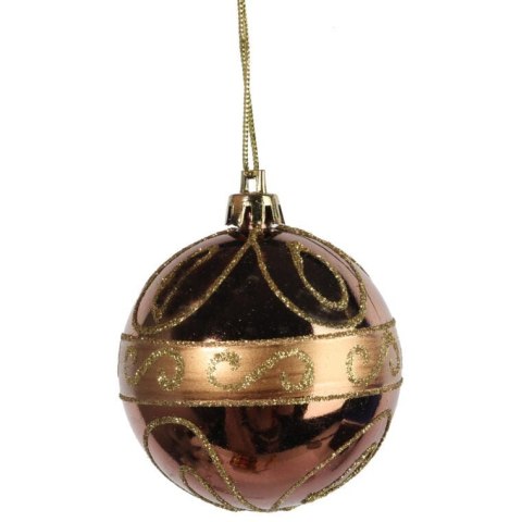 Zestaw 9 Dekoracyjnych Bombek Świątecznych w Odcieniach Brązu, 6 cm.