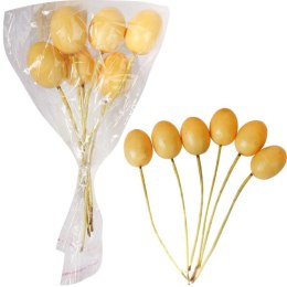 Zestaw Wielkanocnych Jajek Plastikowych na Piku, 6 Sztuk, Brązowych, 3,5 cm