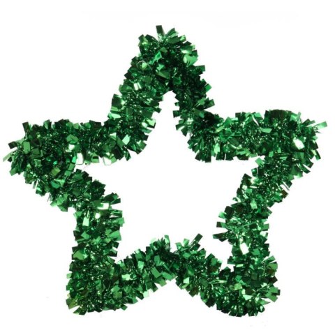 Zielona Błyszcząca Gwiazda Świąteczna na Zawieszenie 34 cm