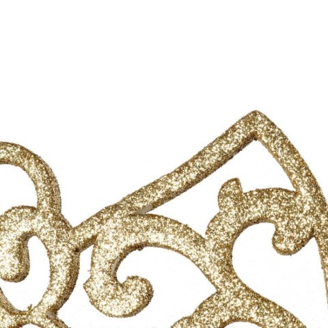 Złota Zawieszka Świąteczna - Brokatowy Anioł Ażurowy