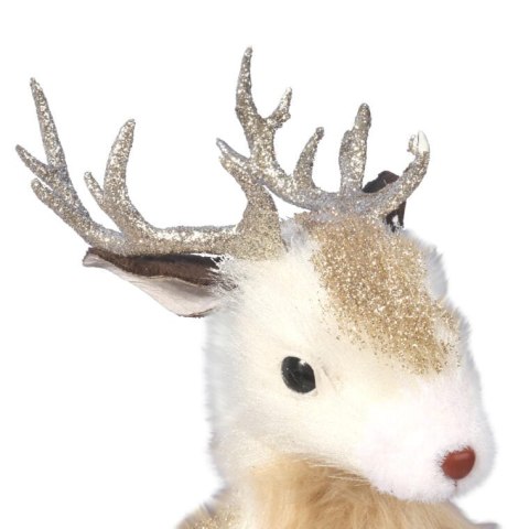 Złoty Renifer z Kremowym Futerkiem - Elegancka Dekoracja Świąteczna 45 cm