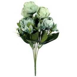 5-Pięktna Sztucznych Piwonii w Kolorze Zielonym o Wysokości 30cm