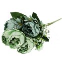5-Pięktna Sztucznych Piwonii w Kolorze Zielonym o Wysokości 30cm